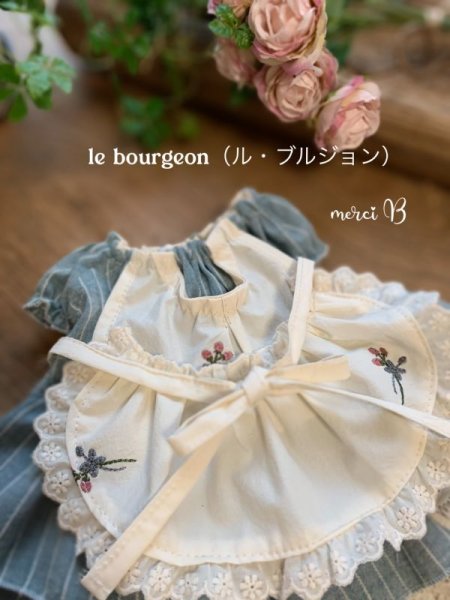 画像2: つぼみ刺繍エプロンわんぴ　le bourgeon（ル・ブルジョン） (2)