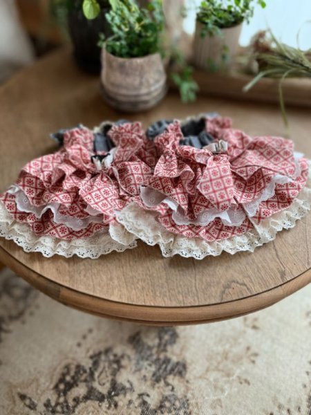 画像2: お任せデザインわんぴハーネス　フリフリフリルアップタイプ (2)