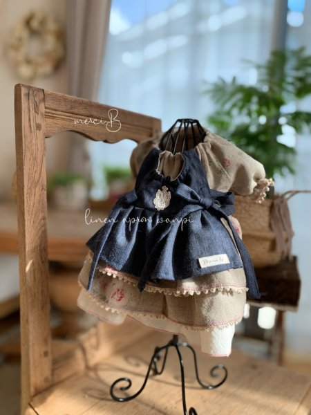 画像4: リネンエプロンわんぴ　パールローズ (4)