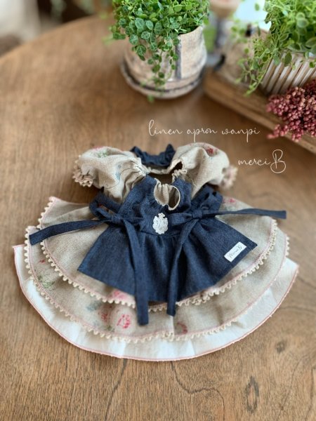 画像3: リネンエプロンわんぴ　パールローズ (3)